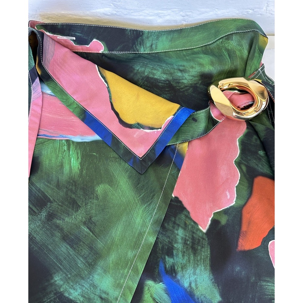 JW Anderson Side Drape Link Skirt Abstract Camo Multi US Size 6 SK011PG084500 - Picture 8 of 16